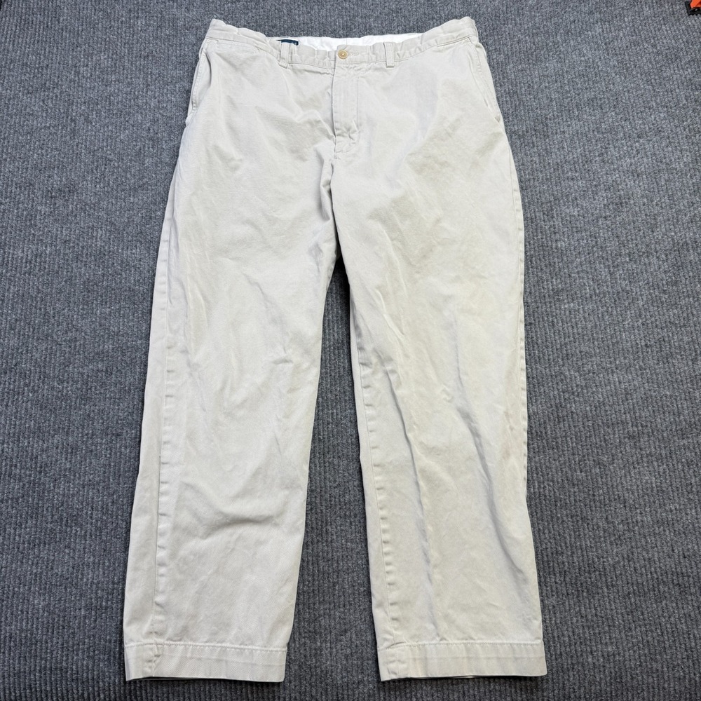 VTG Polo Ralph Lauren Pants Men 38x30 (35x28) Light Beige Prospect Chino Trouser